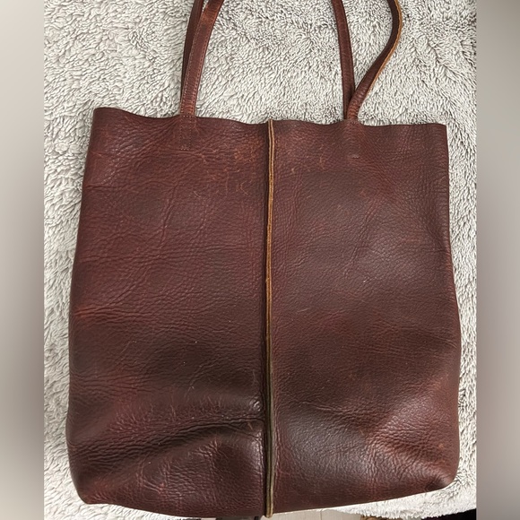 Tall, Large, Distressed Leather Tote by Urban Artisan - Picture 5 of 7